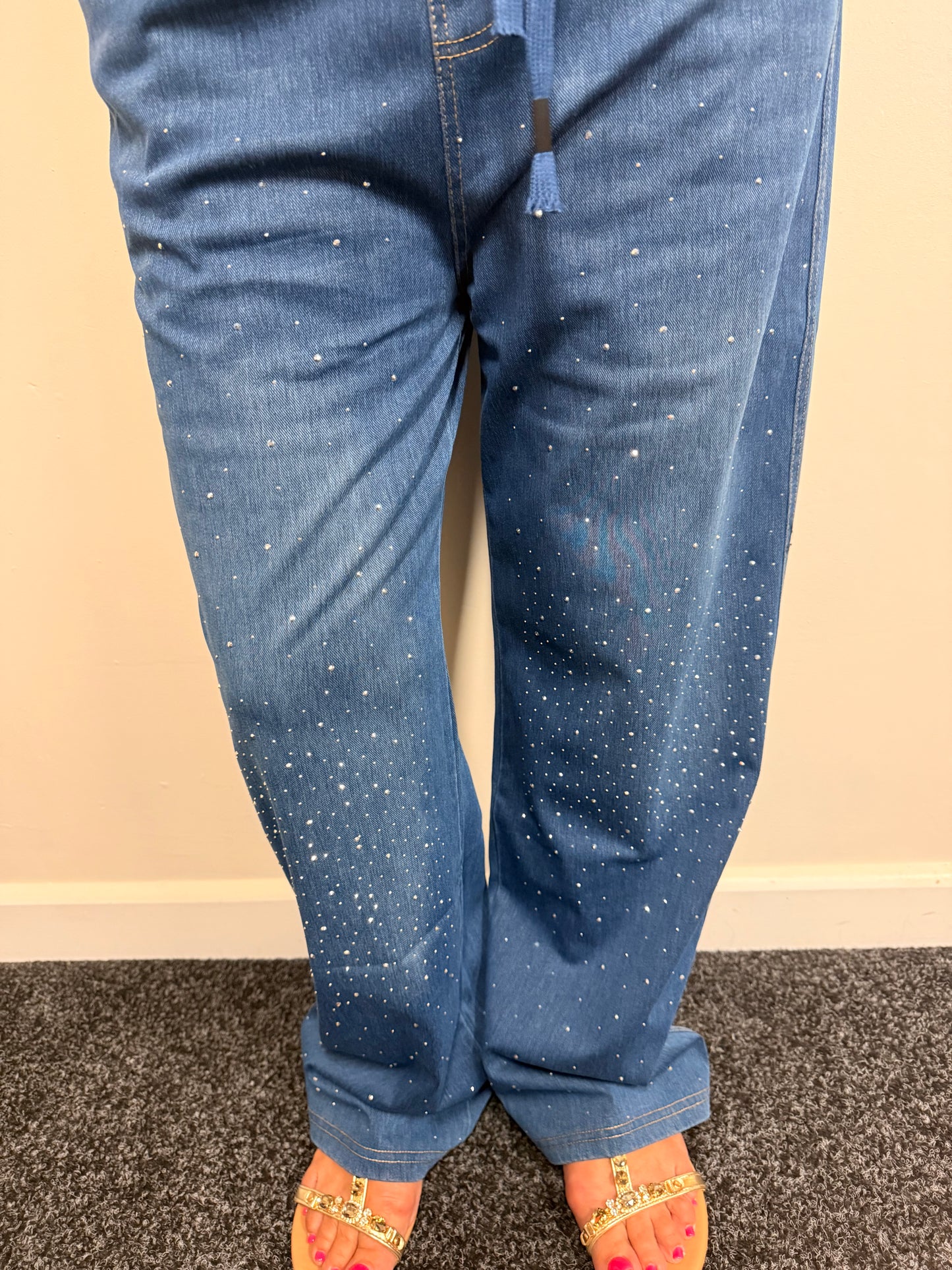 DANA DIAMANTÉ JEAN WITH DRAWSTRING WAIST