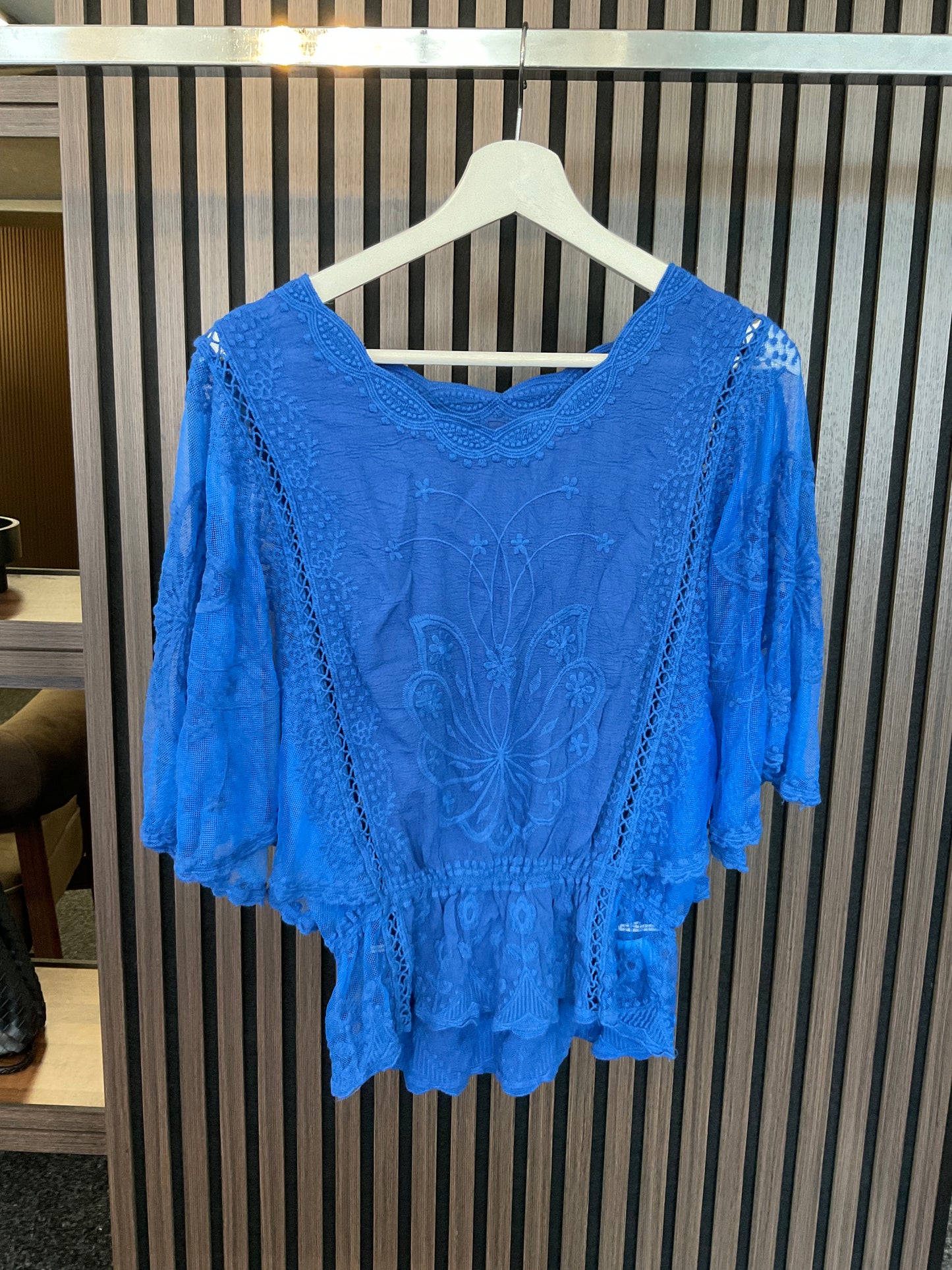 Lace angel sleeve top