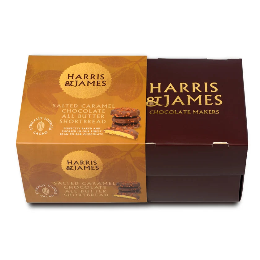 H&J Salted Caramel Chocolate All Butter Shortbread Biscuits