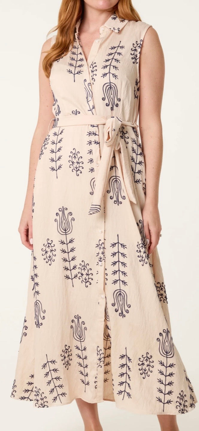 BLEU BUTTON FRONT DRESS
