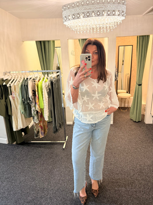 STAR ANGEL SLEEVE BLOUSE