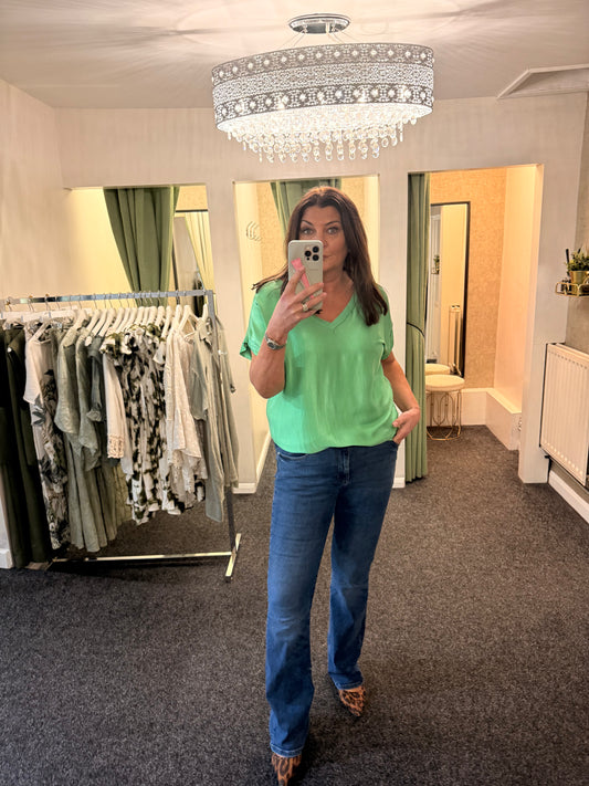SADIE SATIN FRONTED TOP