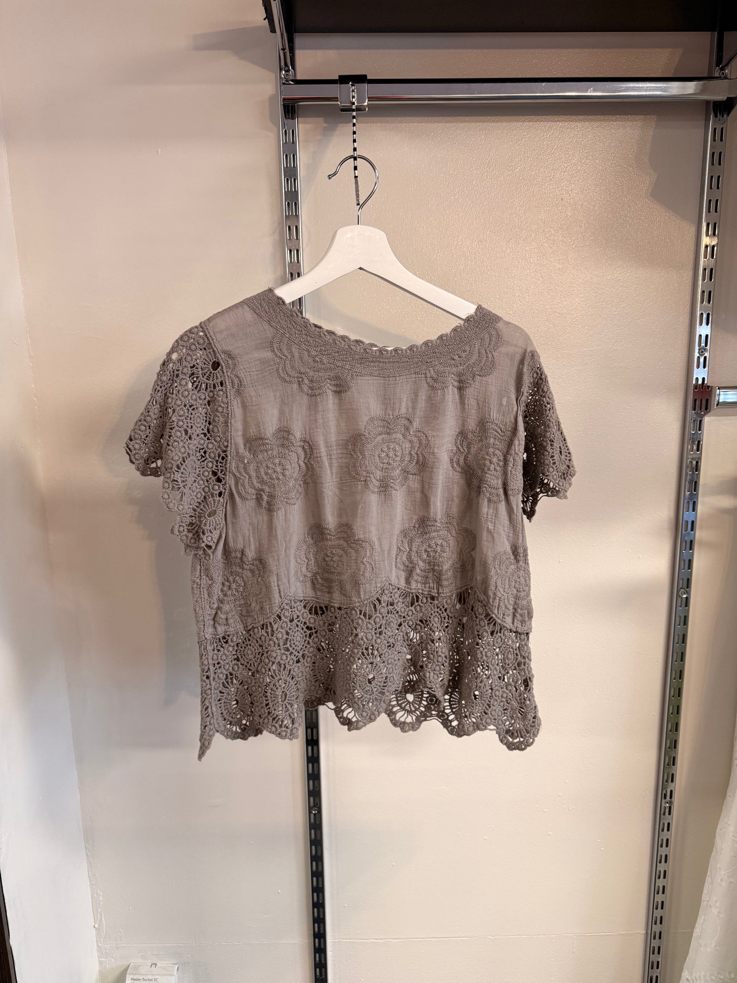 CROCHET TRIM TOP