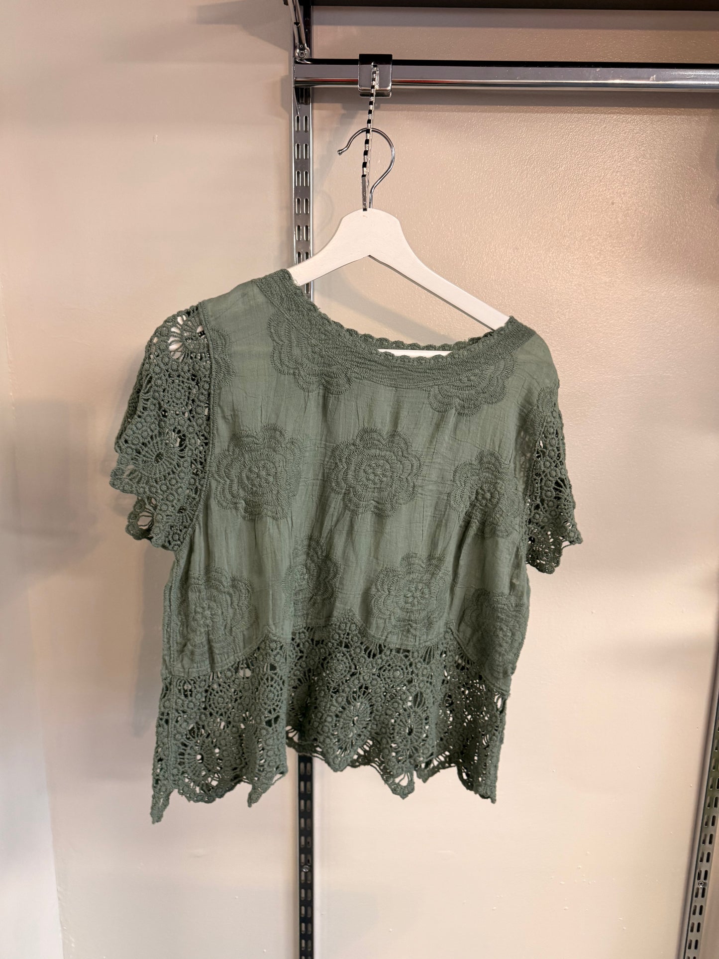 CROCHET TRIM TOP