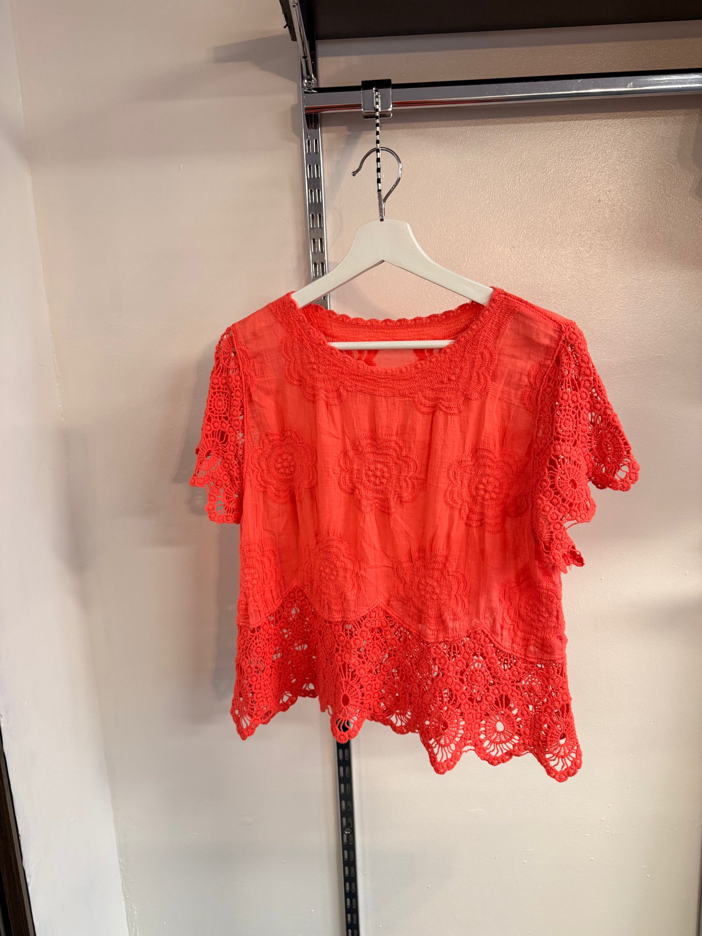 CROCHET TRIM TOP