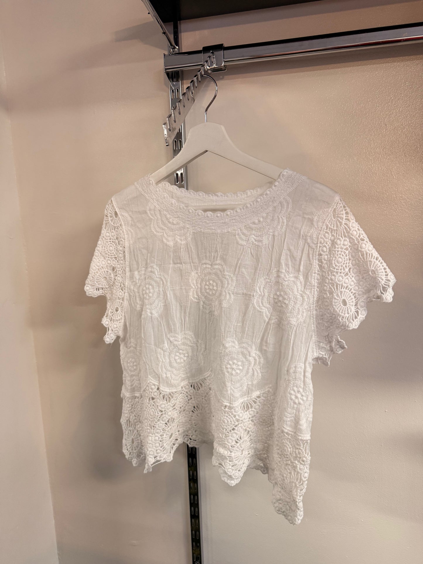 CROCHET TRIM TOP