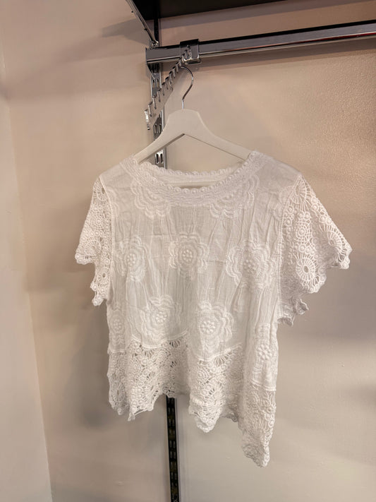 CROCHET TRIM TOP