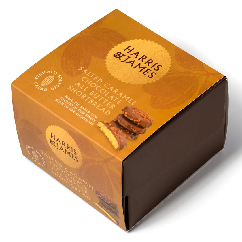 H&J Salted Caramel Chocolate All Butter Shortbread Biscuits