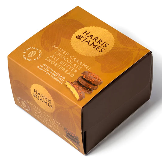 H&J Salted Caramel Chocolate All Butter Shortbread Biscuits