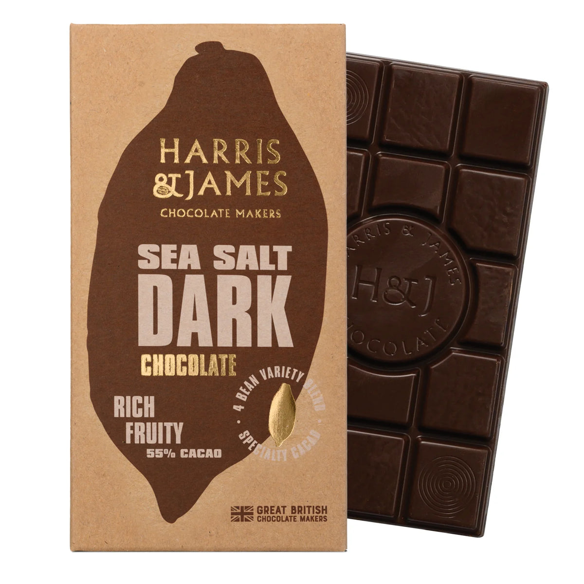 H&J Sea Salt Dark Chocolate Bar